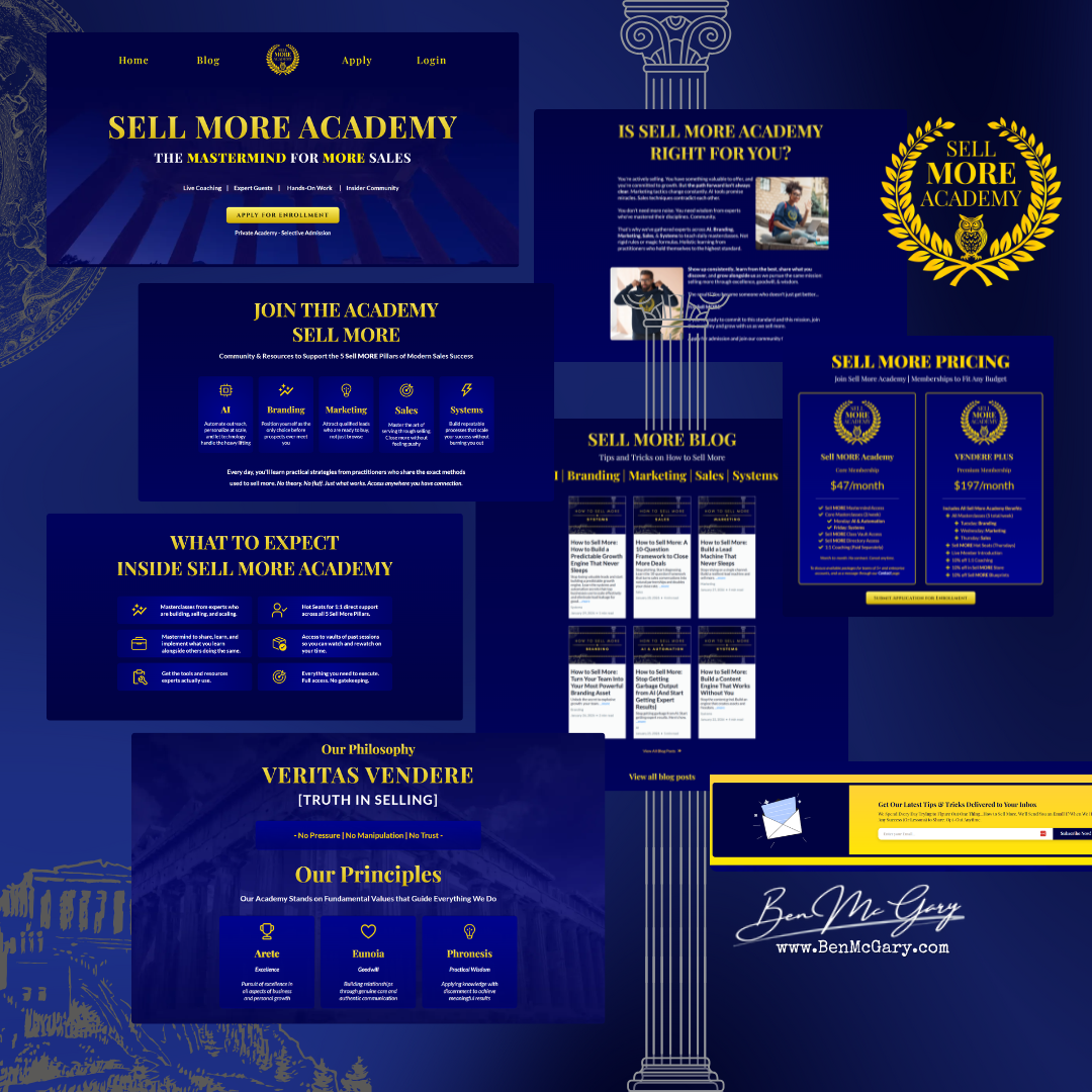 Sell More Academy — Brand site by Ben McGary