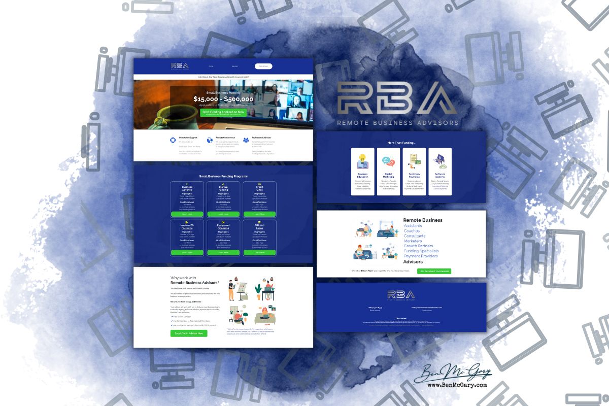 Remote Business Advisors — Site build by Ben McGary